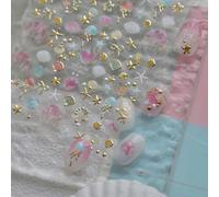 1 pezzo 5D Adesivi per unghie, arte delle unghie, decorazioni per l'unghie estive con spiaggia, oceano, onde, stelle, rilievo morbido, per decorazioni per manicure, per unghie fai da te e applicazioni