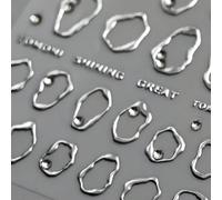 1 pezzo 5D Silver Line French Style Nail Art Stickers 5D Embossed Crystal Diamond Nail Sticker Art Decal Design Gem Press On Nail Wraps Decals Manicure Decoration Accessories DIYadesivi unghiestickers