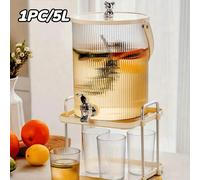 1 pezzo/5L Distributore di bevande con rubinetto - Distributore di bevande trasparente resistente al calore, adatto per feste, riunioni di famiglia, matrimoni e bevande estive, adatto per uso domestic