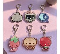 1 pezzo/6 pezzi Portachiavi in acrilico a tema del gioco Dandy's World per il ritorno a scuola, design cartoni animati carini, può essere utilizzato come ciondolo per borse, cordino per badge e decora