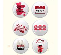 1 pezzo/6 pezzi Spille a bottone a tema album K-POP ARIRANG, Qual è la tua canzone d'amore? & Spilla da fan ARMY, Badge da collezione per fan K-Pop per vestiti, borse e decorazioni A,B,C,D,E,F,Imposta