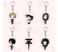 1 pezzo/6pcs Portachiavi Chibi Y2K Tokio Hotel, Ciondolo Retro Rock Band Bill & Tom Kaulitz, Charm per Borse Estetica Grunge Anni 2000 per Fan Fumetto,RitrattoLega di zinco