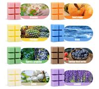 1 pezzo 70g All-in-One Cera Scioglievole in un pratico imballaggio quadrato a 6 scomparti. Arricchito con una vasta gamma di profumi come ananas, more di Santiago, lavanda ecc. Disponibile in 8 colori