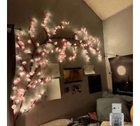 1 pezzo a LED rosa a forma di ramo di ciliegio, 144 LED, alimentata tramite USB, 8 modalità di lampeggio, morbida e flessibile, adatta per decorazione di casa/giardino delle fate/stanza/parete/cortile