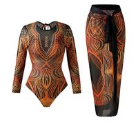 1 pezzo a maniche lunghe rashguard costume da bagno atletico con abito da spiaggia per prendere il sole surf nuoto costume da bagno donna manica lunga