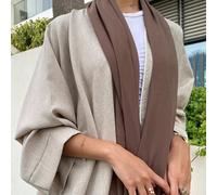 1 pezzo Abaya elegante e casual minimalista, moda araba di Dubai, mantella lunga con apertura frontale, adatta per uso quotidiano e eventi, senza hijab, per la primavera Tagli UnicaTessuto intrecciato