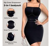 1 pezzo Abito a sottoveste modellante senza cuciture da donna, controllo addominale, spalline rimovibili e silhouette liscia da indossare sotto gli abiti o per uso quotidiano L,M,S,XL,XS,XXLColore uni