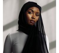 1 pezzo Accessori per abaya, hijab in chiffon morbido color tinta unita con perle false, sciarpa casual araba, sciarpa lunga e conservativa per uso quotidiano, fascia per capelli Tagli UnicaColore uni