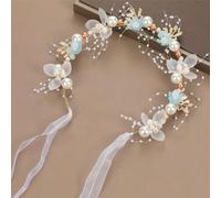 1 pezzo Accessorio per capelli blu da ragazza, corona di fiori multicolore stile Mori, per compleanno, esibizioni e presentazioni, ornamento per capelli da principessa e fata, gioiello per bambini Pia