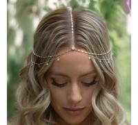 1 pezzo Accessorio per capelli con pendente in strass argento per abito da sposa semplice, elegante tiara per feste, accessorio per la testa dorato, accessorio per San Valentino Tagli UnicaColore unic