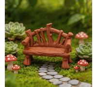 1 pezzo Accessorio per mobili di casa delle bambole in stile ramo d'albero realistico, ornamento mini panchina in stile Mori, scultura mini panchina in stile country, adatto per casa delle bambole, mi
