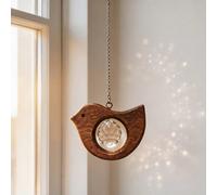 1 pezzo Acchiappasole vintage in legno con uccello e prisma di cristallo, decorazione da appendere per finestra, giardino, patio, interni e esterni, regalo per la Festa della Mamma, la Festa del Papà 
