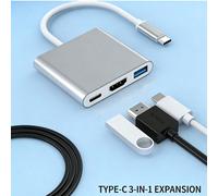 1 pezzo Adattatore hub in lega di alluminio 3 in 1, dock di espansione USB 3.0 per ricarica e trasferimento dati, compatibile con MacBook Air/Pro, 17/16/15, Galaxy S24/S23/S22/S21/S20 Ultra Plus e alt