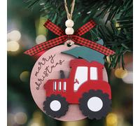 1 pezzo, Addobbo a forma di trattore allegro, Addobbo da trattore fattoria e ranch, Addobbo in legno a 2 strati, Decorazione per appendere all'albero, Decorazione per festival, Decorazioni per la casa