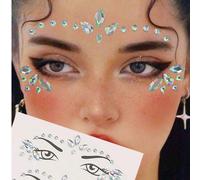 1 pezzo Adesivi gioiello finto con diamanti per occhi, adesivi gioiello finti alla moda, brillanti adesivi falsi 3D a forma di diamante, accessori da cosplay, decorazioni con diamanti per locali nottu