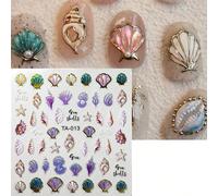 1 pezzo Adesivi per unghie in gel morbido 5D a rilievo, conchiglie estive, decorazioni unghie con stella marina, conchiglia, spiaggia e oceano, per decorazioni fai da te unghie, accessori per manicure