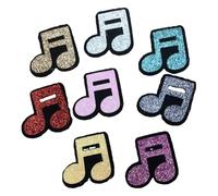 1 pezzo adesivo con note musicali, applicazione glitterata per vestiti, borsa, cappello, decorazione scarpa