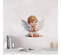 1 pezzo Adesivo da parete per camera da letto e soggiorno con decorazione a forma di ali e stelle per bambini, autoadesivo, adesivi, decalcomanie da parete, decalcomanie in vinile per decorazioni dome