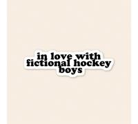 1 pezzo Adesivo per libri, Decalcomania con slogan "Innamorata dei ragazzi di hockey immaginari" per copertina Kindle, Adesivo con tipografia carina ispirata a BookTok, Regalo per amanti e lettori di 