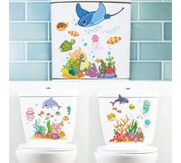 1 pezzo Adesivo per sedile del water a tema mondo marino, adesivo decorativo per bagno per bambini, creativo e carino 04,08,05FumettoPolicloruri di vinile