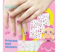 1 pezzo Adesivo per unghie a tema cartone animato principessa, adatto per bambini di 3-6 anni, include elementi carini come farfalle, unicorni, bacchette magiche in uno stile fiabesco dolce, realizzat