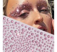 1 pezzo Adesivo per viso con strass, stile strass trasparente multi-dimensione, autoadesivo stacca e incolla, alta lucentezza, si adatta bene al viso senza arricciarsi, crea facilmente trucco da palco