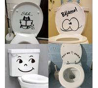 1 pezzo Adesivo per WC con espressione carina, rimovibile, in vinile impermeabile, autoadesivo, facile da installare, adatto per adesivi da bagno, adesivi, adesivi murali per decorazione della casa, a