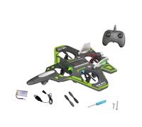 1 Pezzo Aereo Telecomandato RC Schiuma Luci Aeromodello Eva Facile Atterraggio Decollo Adatto Bambini Principianti Adulti Volo Notturno Gi, Verde 1 Batteria 500