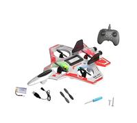 1 Pezzo Aereo Telecomandato RC Schiuma Luci Aeromodello Eva Facile Atterraggio Decollo Adatto Bambini Principianti Adulti Volo Notturno Gi, Bianco 1 Batteria 300