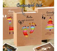 1 pezzo Album fotografico personalizzato per bambini da 5 pollici e 200 pagine, album in carta kraft a tema cartone animato, adatto per compleanni, battesimi e decorazione della cameretta del bambino
