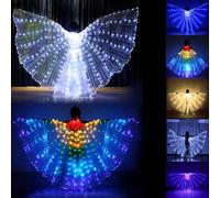 1 pezzo Ali colorate luminose a LED, mantelli, performance di scena colorate, decorazioni luminose, accessori per abbigliamento, regali per feste, decorazioni per danza del ventre, decorazioni per fes