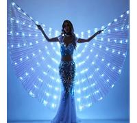 1 pezzo Ali luminose a LED, per uso in spettacoli sul palco, ali di angelo luminose, adatte per danza del ventre, decorazione per feste natalizie, carnevale, decorazione per San Valentino, decorazione