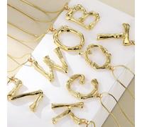 1 pezzo alla moda con ciondolo lettera Collane per donne per decorazione quotidiana in rame Gioielli L,M,S,H,A,T,O,X,B,C,D,E,F,G,I,J,K,N,P,Q,R,U,V,W,Y,ZAcciaio inossidabile