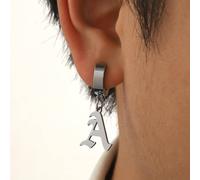 1 pezzo alla moda in acciaio inossidabile lettere Orecchino a goccia per uomo per quotidiano, per Gioielli regalo e festa L,M,S,H,A,T,O,X,B,C,D,E,F,G,I,J,K,N,P,Q,R,U,V,W,Y,ZAcciaio inossidabile