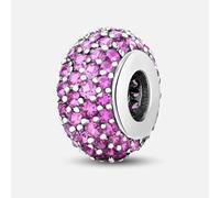 1 pezzo alla moda in argento Sterling bianco, rosa, blu, verde, viola, rosa rossa cinque file di perline distanziali charm adatto per gioielli da donna fai da te
