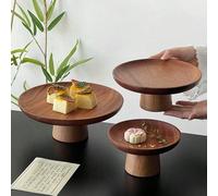 1 pezzo Alzata da torta in legno con base in legno, piatto per esporre dolci, vassoio multifunzionale per frutta, adatto per la decorazione del tavolo da pranzo, vassoio di servizio per la casa e la c