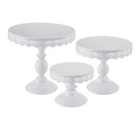 1 pezzo Alzata per torta bianca con decorazione in pizzo, set di alzate per torta in metallo, per esporre vassoi di dolci e cupcake, adatto per compleanni, feste, matrimoni, celebrazioni 1pcs M,1pcs S