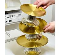 1 pezzo Alzata per torta in acciaio inossidabile con base di qualità, piatto per esporre dolci, vassoio multifunzione per frutta, adatto per decorare il tavolo da pranzo, stoviglie per casa e cucina, 