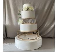 1 pezzo Alzata per torta in metallo, Supporto separatore di torta galleggiante, Supporto per esposizione di dolci per matrimonio, compleanno, festa della mamma, decorazione torta Blocchi di coloreFerr