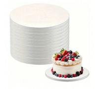 1 pezzo Alzata per torta rotonda bianca, base solida per torta, piatto per torta resistente all'olio adatto per matrimoni, feste di compleanno e festività, ottimo per decorazione e esposizione profess