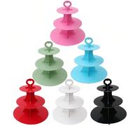 1 Pezzo Alzata torta di colore solido, complementi d'arredo per feste di compleanni, baby shower, famiglie, vacanze, stand per esposizione alimenti e torte, decorazione per torte 1 pezzo blu,1 pezzo r