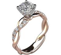 1 Pezzo Anelli da Donna Anelli in Argento Cubic Zirconia Elegante Anello Solitario Regalo di Anniversario Collezione di Gioielli Souvenir di Nozze Durable Design
