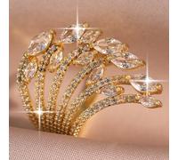 1 pezzo Anelli da matrimonio di lusso con ali in zirconia cubica, anello multistrato e affusolato per cena, banchetto, look da red carpet, regalo di gioielleria per anniversario Tagli UnicaZirconia Cu
