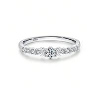 1 Pezzo Anelli Nuziali Femminili Con Corona Elegante E Scintillante In Zircone Cubico In Argento Sterling 925 Reale - Gioielli Femminili Per Fidanzamento E Cerimonia Nuziale 7,5,9,6,8Argento 925