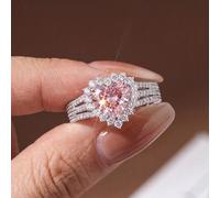 1 pezzo Anello a forma di cuore in argento sterling 925 con tre linee eleganti, regalo di gioielleria romantica e delicata per le donne, adatto per feste, appuntamenti, uso quotidiano, compleanni, Nat