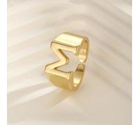 1 pezzo Anello alla moda con lettera per bambini, accessorio gioiello in lega di rame adatto per feste, regali o decorazione quotidiana A,B,C,D,E,F,G,H,I,J,K,L,M,N,O,P,Q,R,S,T,U,V,W,X,Y,ZGraficoRame
