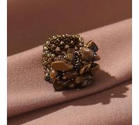 1 pezzo Anello allargante in stile boho con perline elastiche, pietra naturale, accessorio di moda da donna. Il colore e la dimensione della pietra possono variare leggermente. Tagli UnicaPietra