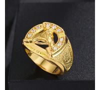 1 pezzo Anello con motivo a testa di cavallo in lega di rame lucida in stile hip-hop da uomo, adatto per uso quotidiano, feste, vacanze, compleanni, regali per anniversari 7,9,11,13,8,10,12Rame