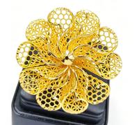 1 pezzo Anello da donna alla moda placcato in rame e oro a forma di fiore, anello per il dito indice, adatto per USA, Regno Unito, Francia, Medio Oriente, Dubai, Africa, Arabia Saudita, accessorio per