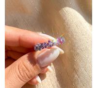 1 pezzo Anello da donna dolce e delicato con fiori colorati e diamanti, perfetto per l'uso quotidiano, i viaggi e gli appuntamenti, un bellissimo regalo di gioielleria 7,5,6,8Argento 925